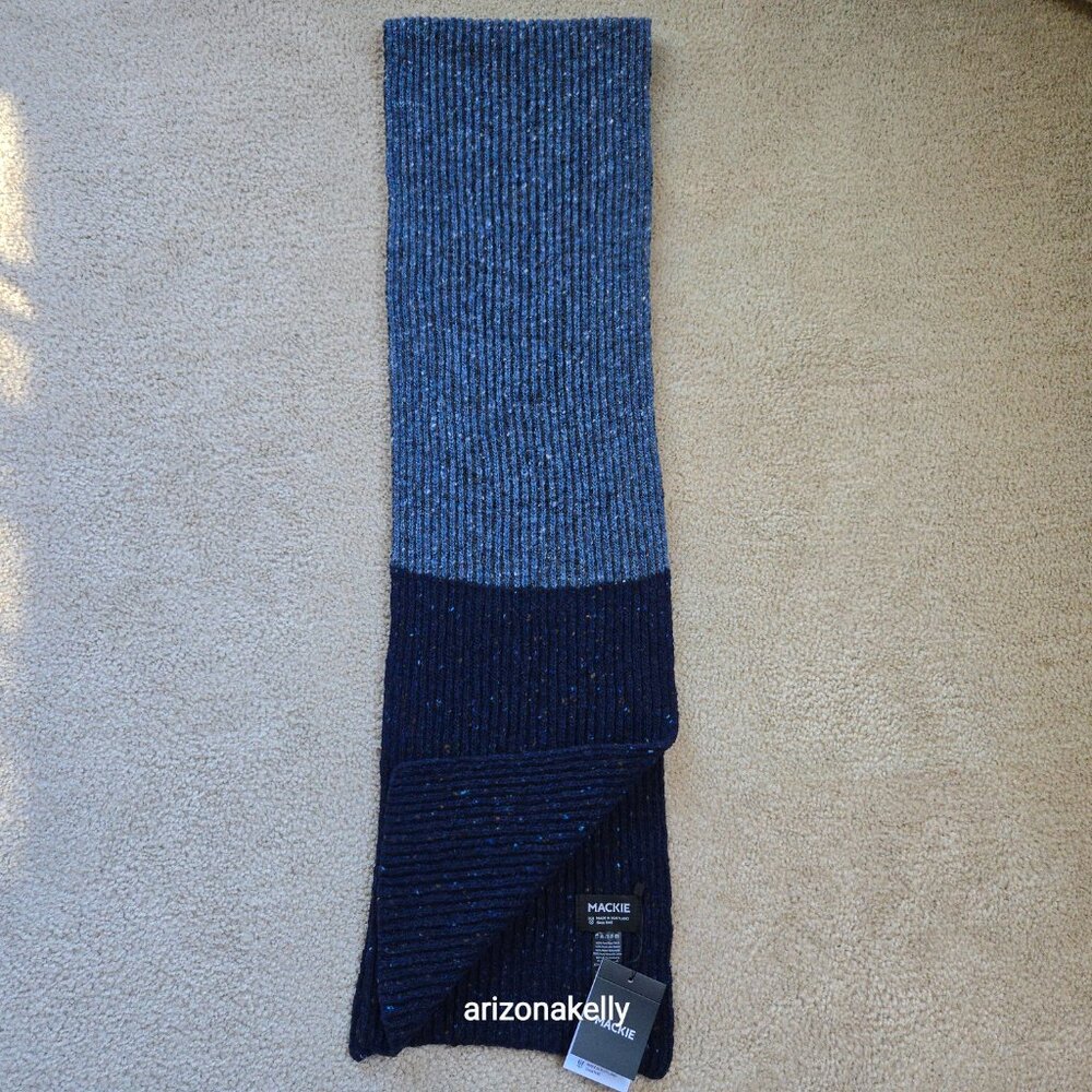 NWT Mackie Wool Scarf Ribbed Flecked Speckled Donegal Scotland - Picture 8 of 15